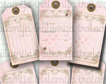 Printable TAGS / DULCE Tags / printable download / Vintage Style / Tags  / Vintage / Floral / Junk Journal /Vintage Tags / Shabby Style Tags