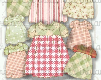 Printable Dress / CHRISTMAS DRESS / Digital Images / Girl Dress Clip art / doll / Dress Collage Sheet / Printable Dress / Printable Dresses