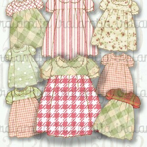Abito stampabile / ABITO DI NATALE / Immagini digitali / Clip art di abiti da bambina / bambola / Foglio di collage di abiti / Abito stampabile / Abiti stampabili