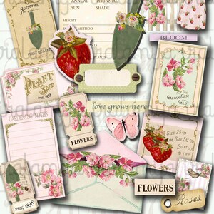 My GARDEN Junk Journal Kit Printable / Digital Images  Garden  Digital / Digital Paper Scrapbook / Fussy Cuts / Planner / Digital Download