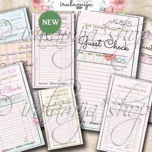Afdrukbare gastencheque - vintage stijl gastencheque / vintage gastencheque / plakboek / afdrukbare gastencheque / shabby gastencheque / gastencheques