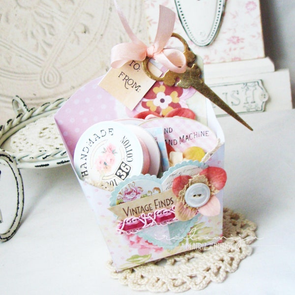 French Fry Box / Embellishment Box /  Handmade Box Set / French Fry Box  / Sewing Gifts / Mini Box Gift Set / Handmade Box / Sewing Gift Box