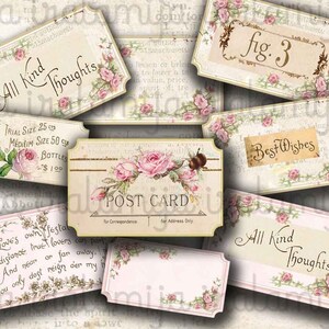 Druckbare Tickets - FRANZÖSISCHER GARTEN TICKETS druckbare digitale Bilder - Download-Datei Digital Collage Sheet Vintage Paper Scrapbook - Tickets