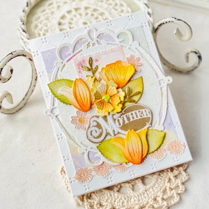 Handmade Card / Shabby Chic Handmade Card/ Handmade Card/ Mother Card/ Handmade card /Greeting Card/ Mother / Card / Mothers Day Cards / Mom