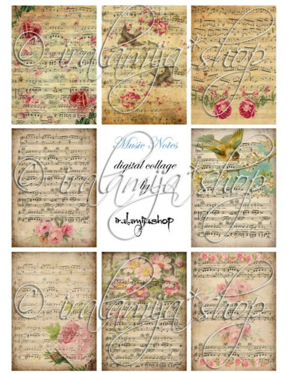 Retro Typed Notes Vintage Music Notes Photography