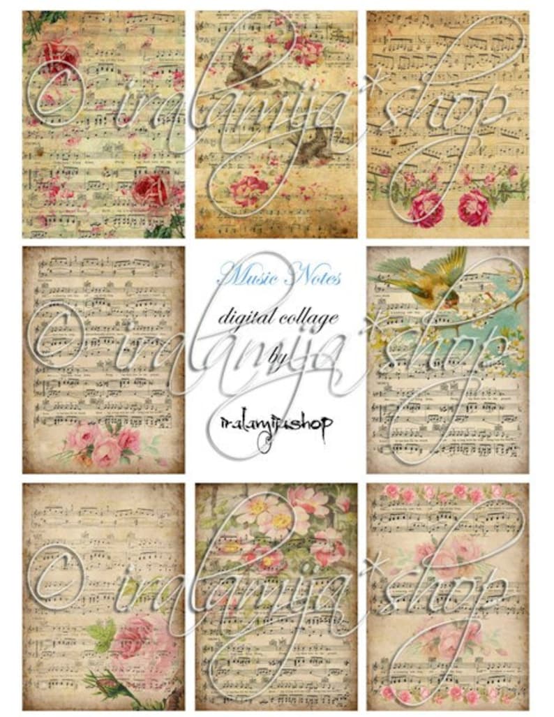 MUSIC NOTES Images / printable download / Music Sheet / | Etsy