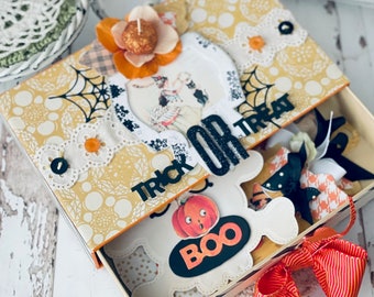 Halloween BOX and TAGS set Halloween Tag set - Halloween Paper Gift Tags - Halloween- Halloween Gifts - Halloween Decor - Halloween Gift Box