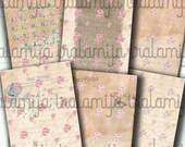 OLD VINTAGE Paper, Digital Download, Grunge, Vintage, Floral, Roses, Distressed Tags, Junk Journal, Planner, Ephemera, Digital Kit