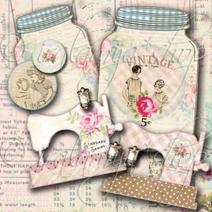 Printable Jars / FANCY VINTAGE / Jars Digital Images / Printable ...