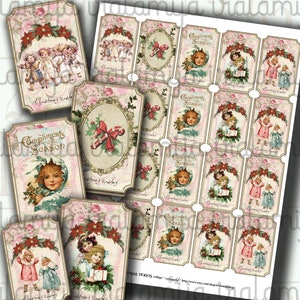 VINTAGE CHRISTMAS TIcKets, Digital Download, Christmas Ticket, Junk Journal, Tickets, Christmas Digital, Ticket Vintage, Christmas Cut Outs