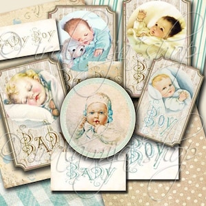 BABY BOY collage Digital Images -printable download file-