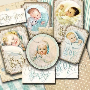 Colagem de imagens digitais BABY BOY - arquivo para download para impressão -