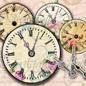 VINTAGE CLOCK No. 2 Printable / Digital Images / download /Printable Clock / scrapbook paper/ Vintage Clock / Clock Printable /Vintage Clock