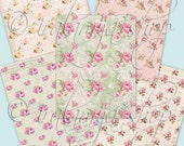 PINK GARDEN  8.5" x 11" backgrounds Digital Download Paper / Collage Digital Images -printable download file / Floral Paper / Digital Paper