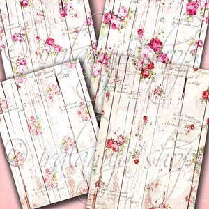 Printable Images / WOOD ROSES / Printable Images- printable backgrounds / printable download / scrapbook paper / printable wood paper / wood