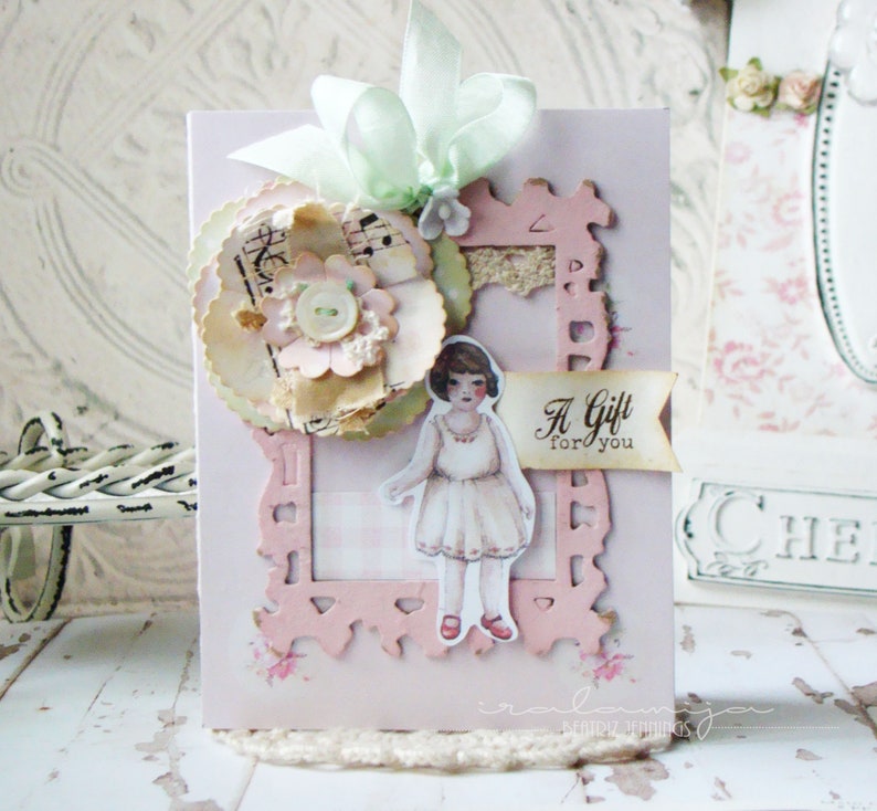 Card and Box Set / Handmade Card / Gift Set Shabby Chic Etsy