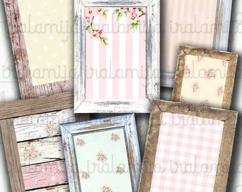 WOOD FRAMES Digital Images - Frames Digital download, Frames Vintage Style, Digital Frames, Ephemera, Cut Out Images,  Junk Journal, Frame