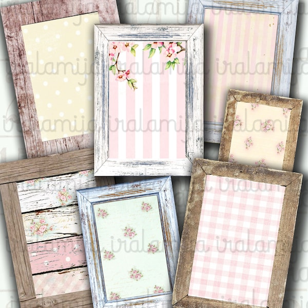 WOOD FRAMES Digital Images - Frames Digital download, Frames Vintage Style, Digital Frames, Ephemera, Cut Out Images,  Junk Journal, Frame