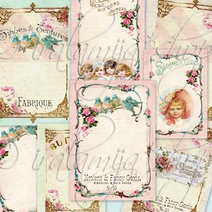 FANCY TAGS Collage Digital Images printable download file image 1