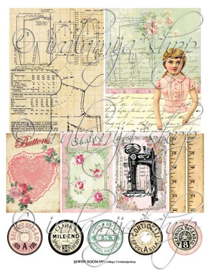 SEWING ROOM No.1 Printable Images / Printable Download File / Sewing ...