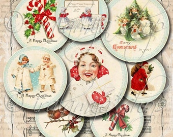 Printable Christmas Circles / HAPPY CHRISTMAS CIRCLES / Christmas Digital Images / Christmas printable download / Christmas / Circles / Card