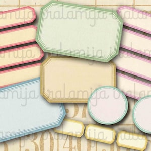 Printable Labels / Vintage Style Labels No. 1 / Digital Images / printable download / Labels / Vintage Labels / Vintage Label / Labels
