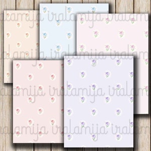 Printable Paper / VINTAGE FLORAL 8.5&quot; x 11&quot; backgrounds / Digital Scrapbook printable paper / download Paper / Digital Paper / Floral paper