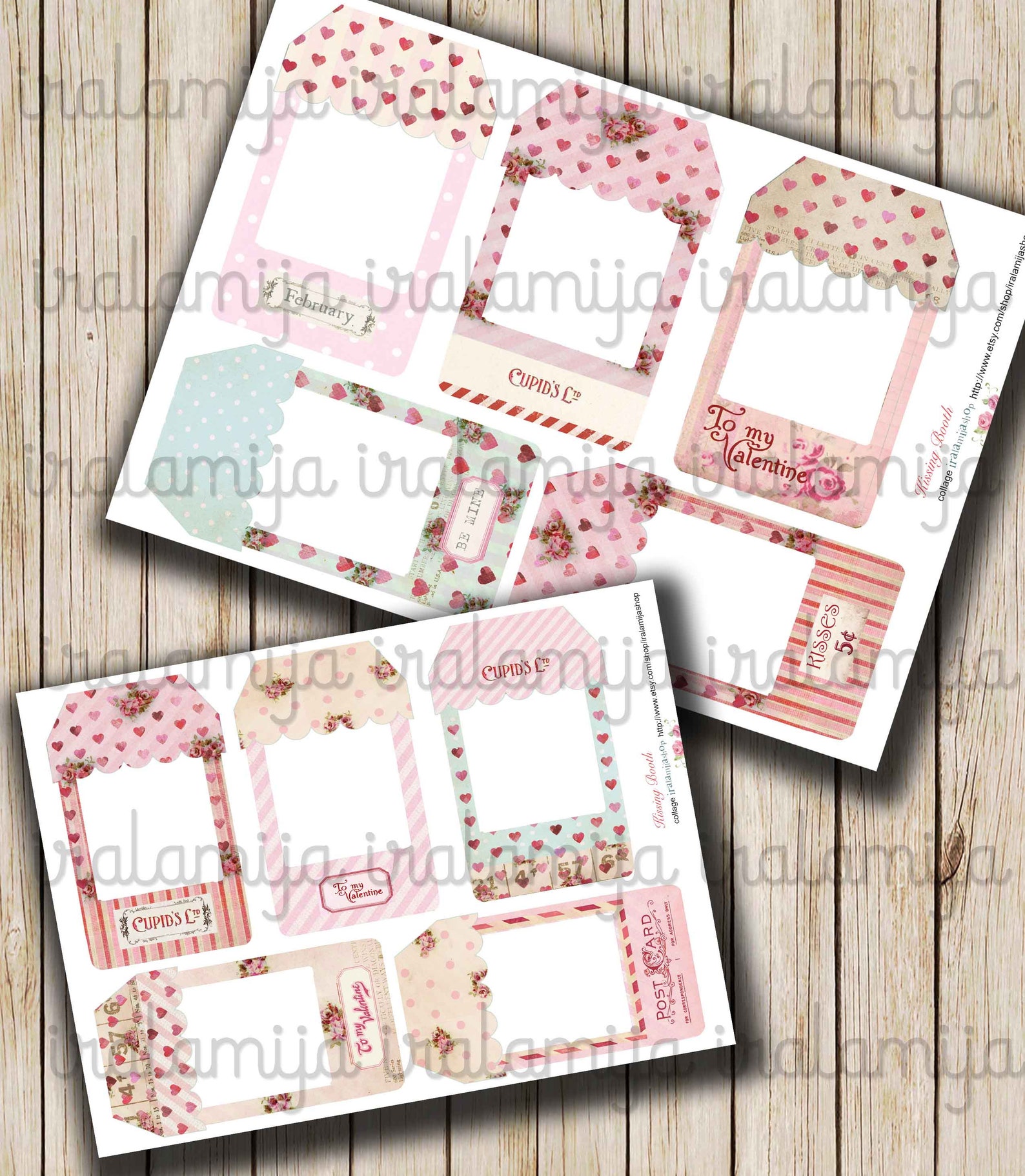 Printable Photo Frames / Kissing Booth PHOTO FRAMES /digital - Etsy