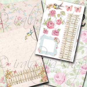 PICKET FENCE collage digitale beelden - afdrukbaar downloadbestand-
