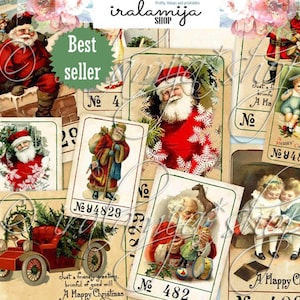 WEIHNACHTSTICKETS zum Ausdrucken / Weihnachtskarte / Weihnachten Digitale Bilder / Vintage Weihnachten / Scrapbook / Scrapbook / Planer / Junk Journal