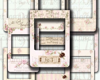 FRENCH GARDEN PHOTO FrAMES / Printable Photo Frames / Digital Images / Photo Frames / printable download / Scrapbook  / Frames /Journal