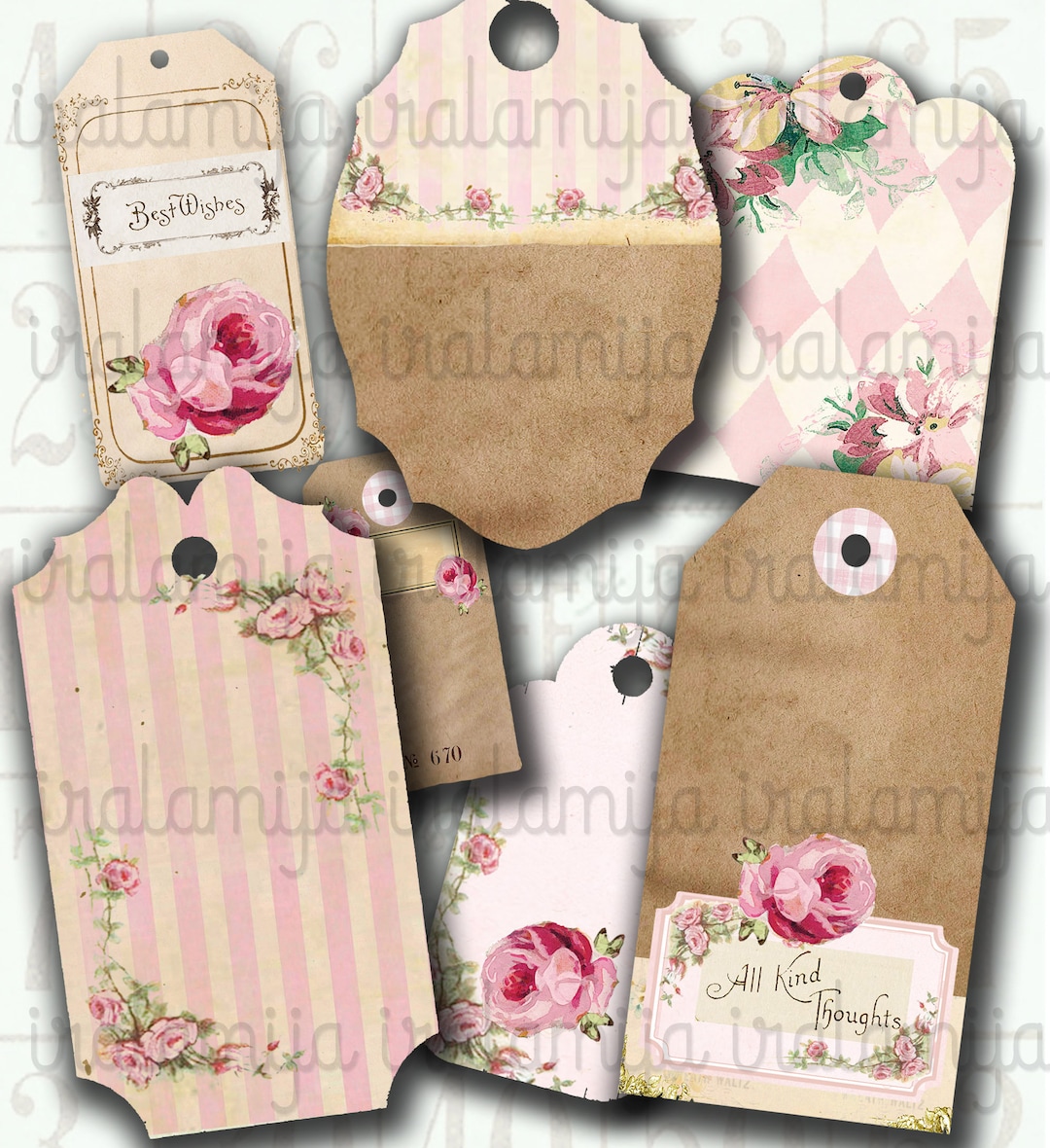 BIG TAGS No 2 / Printable Tags / Digital Images / Printable Download ...