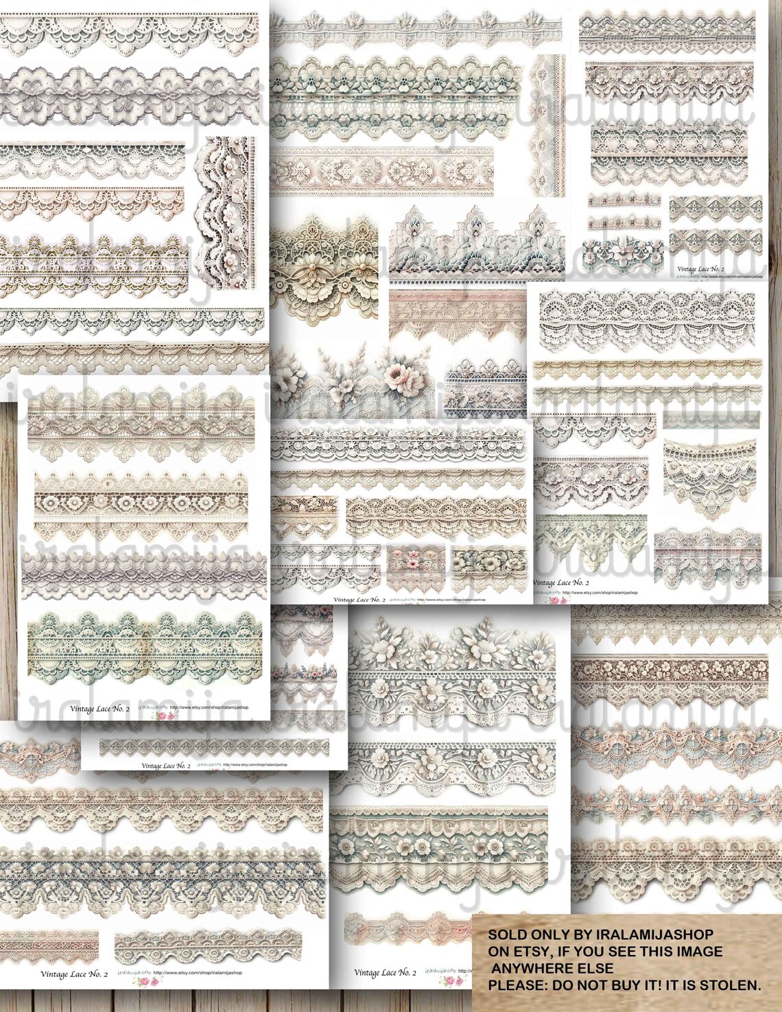 VINTAGE LACE No. 2 Junk Journal Kit Printable Vintage Ephemera Fussy ...