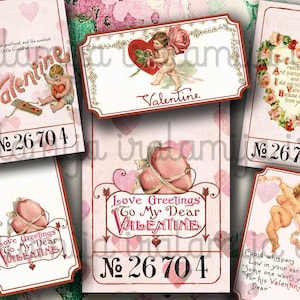 Printable VALENTINE TICKETS Collage / Valentine Digital Images / Valentine Tickets / Valentine download / Tickets / Valentine Tickets / Love