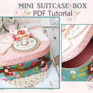 Class Tutorial Mini Suitcase Box Class PDF download file - PDF Tutorial- Class - Paper Craft Tutorial - Mini Box - Paper craft PDF Tutorial