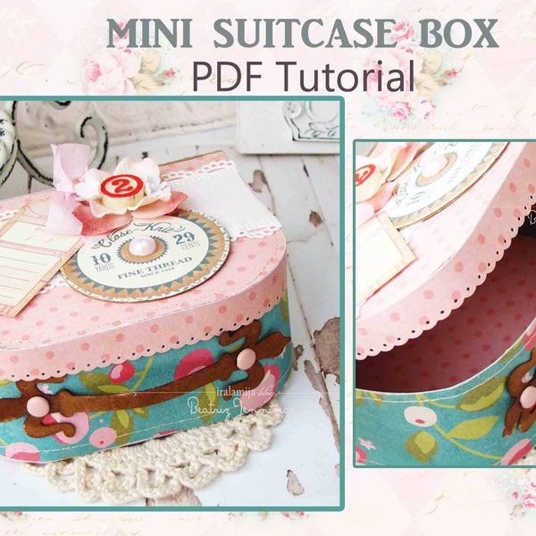 Class Tutorial Mini Suitcase Box Class PDF download file - PDF Tutorial- Class - Paper Craft Tutorial - Mini Box - Paper craft PDF Tutorial