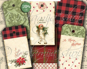 ANTIKE WEIHNACHTEN Nr. 2 Druckbare digitale Bilder-printable download Datei-Digitales Papier-Sammelalbum-Schmuck Halter-Weihnachts Tags