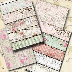 Sfondi WOOD GRAIN Collage Immagini digitali -file scaricabile stampabile-