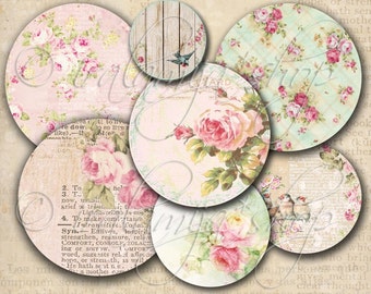 OLD CIRCLES Collage Digital Images -printable download file-