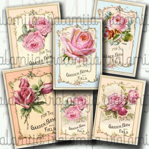 SHABBY GARDEN   Collage Digital Images -printable download file- Scrapbook paper