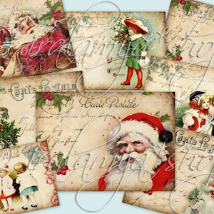 CHRISTMAS STORY Collage Digital Images -printable download file / printable Christmas tags / Christmas Printable / Christmas / Tags