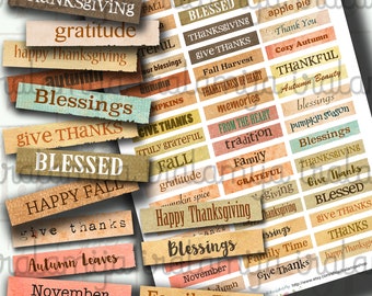 FALL SENTIMENTS, digitaler Download - Junk Journal - Gefühle - Digital Scrapbook- Ephemera Wörter / druckbare Wörter / Wörter / Junk Journal