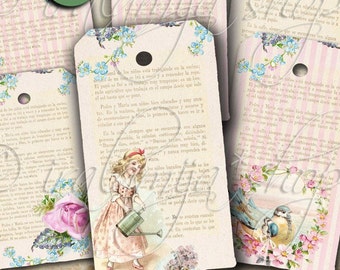 Printable download OLD TAGS collage Digital Images  -printable download file- Digital Collage Sheet Scrapbook - Tag / Printable Tags / Tags