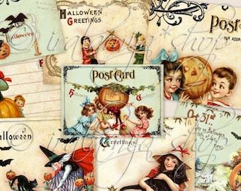 HALLOWEEN Junk Journal, Ephemera, Digital Download, Folio, Papercraft Projects, Cardmaking Kit, Vintage Halloween Cards, Tags, Cut Outs
