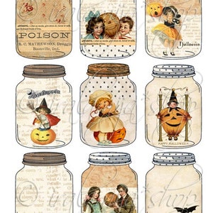 Halloween Printable / HALLOWEEN JARS Printable Digital Images ...