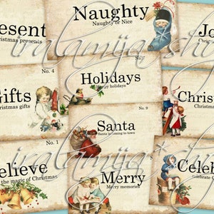 BELIEVE FLASHCARDS, Digital download, Christmas, Junk Journal, Vintage Christmas, Flip Book, Vintage Flashcards, Iralamijashop, Old Tags
