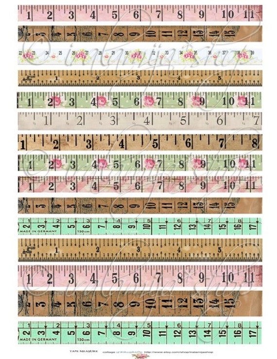 Vintage Tape Measure Printable Measuring Tape Retro Paper Crafting  Scrapbooking 100 Inch Digital Download Instant Digital Sheet 001534 -   Denmark