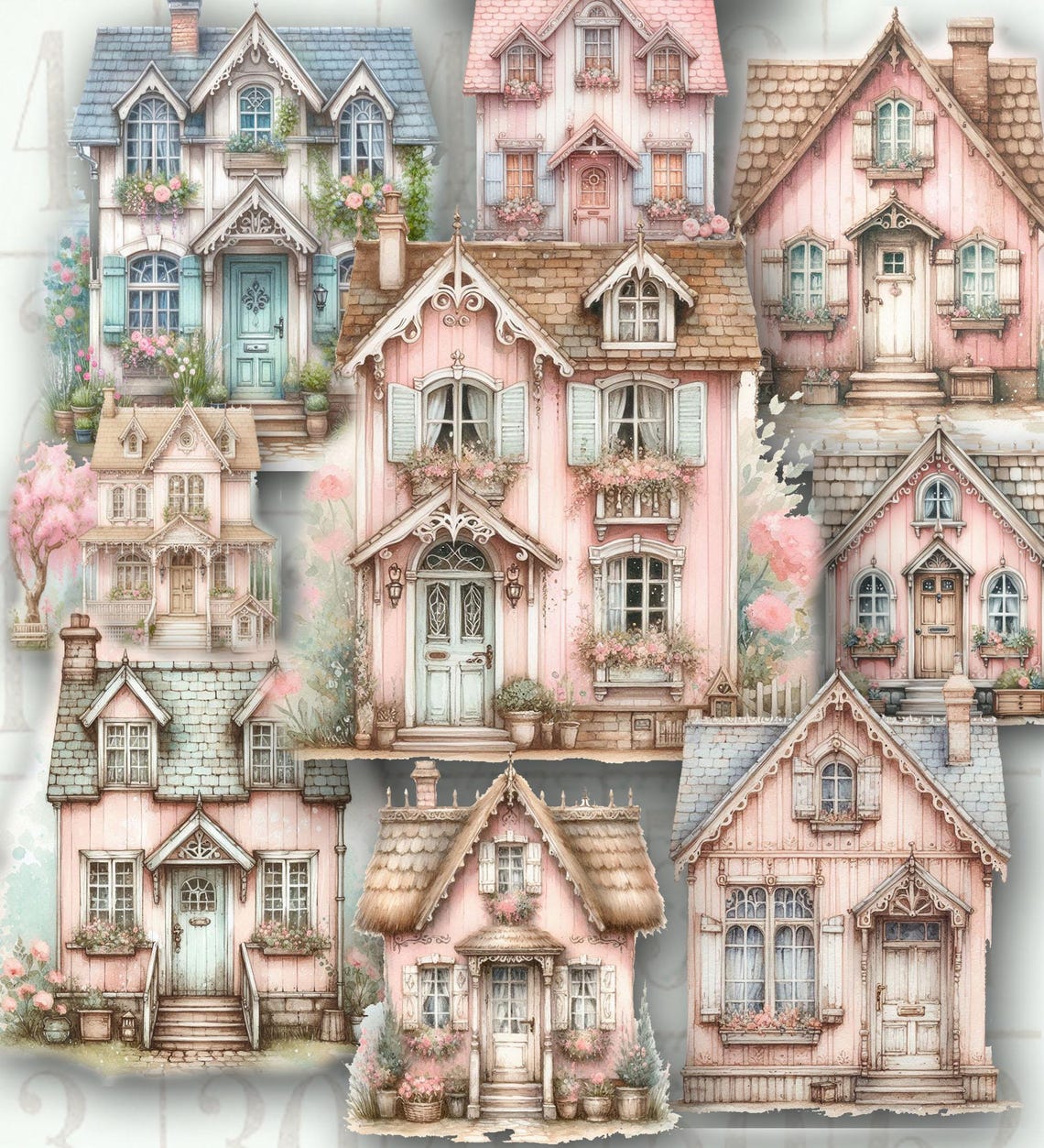 SHABBY COTTAGE Junk Journal Planner Digital Download House Cut Outs ...
