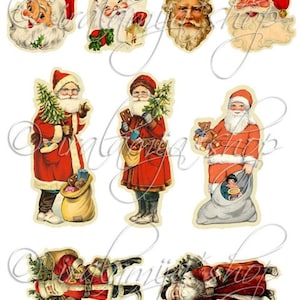 Printable SANTA CLAUS Cut Outs Collage Digital Images - Etsy