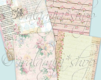 VINTAGE DAYS, Digital download, Digital, Paper, Junk Journal, Floral, Romance, Tags, Cards, Iralamiashop, Flip Book, Tags, Cards, Old Papers